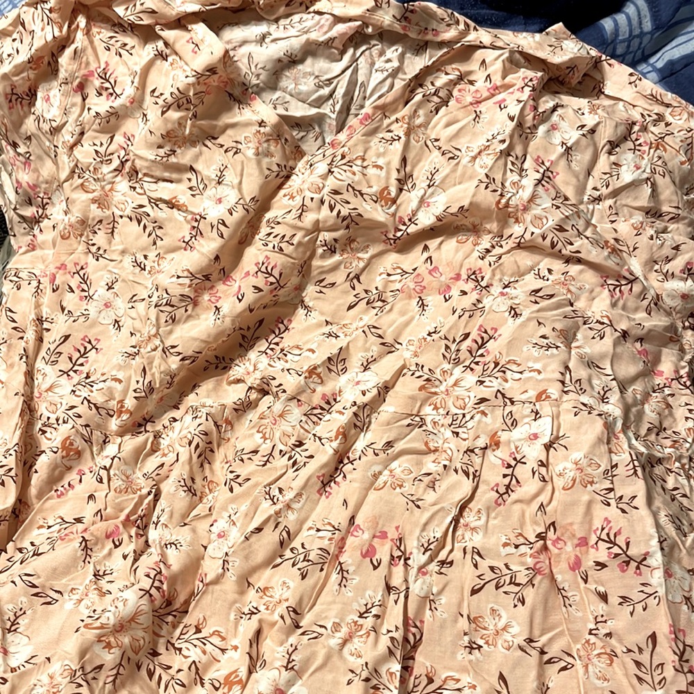 SHEIN summer dress pink and cream colours